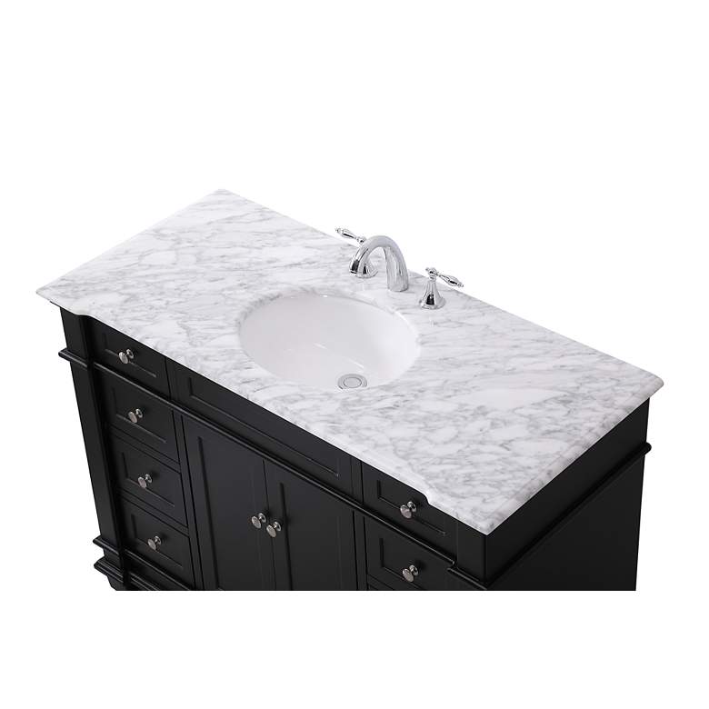 Image 7 48 Inch Single Bathroom Vanity Set In Black more views