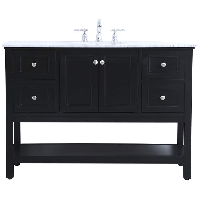 Image 1 48 Inch Single Bathroom Vanity Set In Black