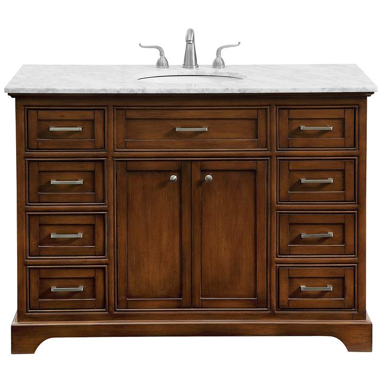 Image 1 48 Inch Single Bathroom Vanity Set In Teak