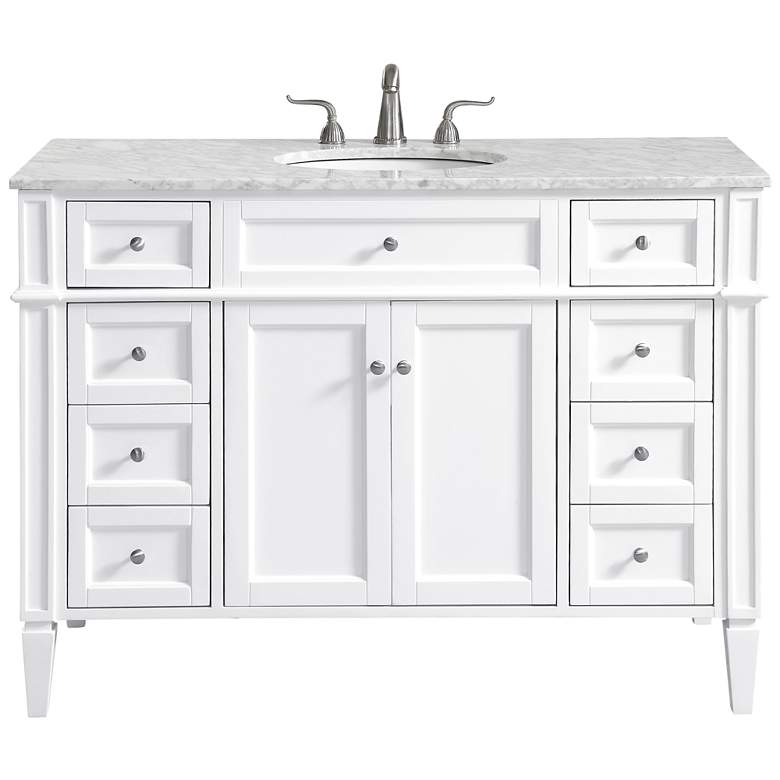 Image 1 48 Inch Single Bathroom Vanity Set, White