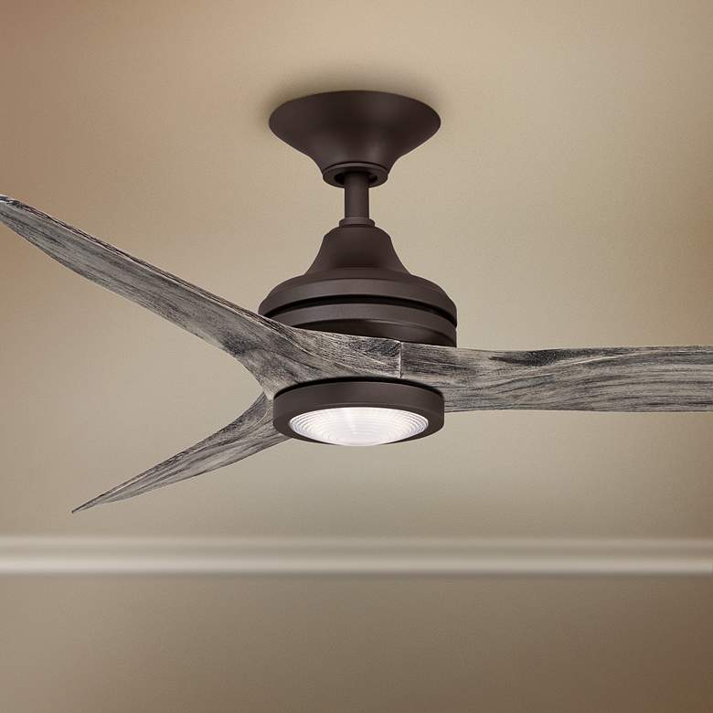 Image 1 48 inch Spitfire Matte Greige LED Damp Ceiling Fan with Remote