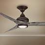 48" Spitfire Matte Greige LED Damp Ceiling Fan with Remote