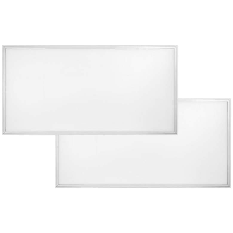 Image 1 48 inch Wide White 4000K LED Flat Panel Ceiling Light