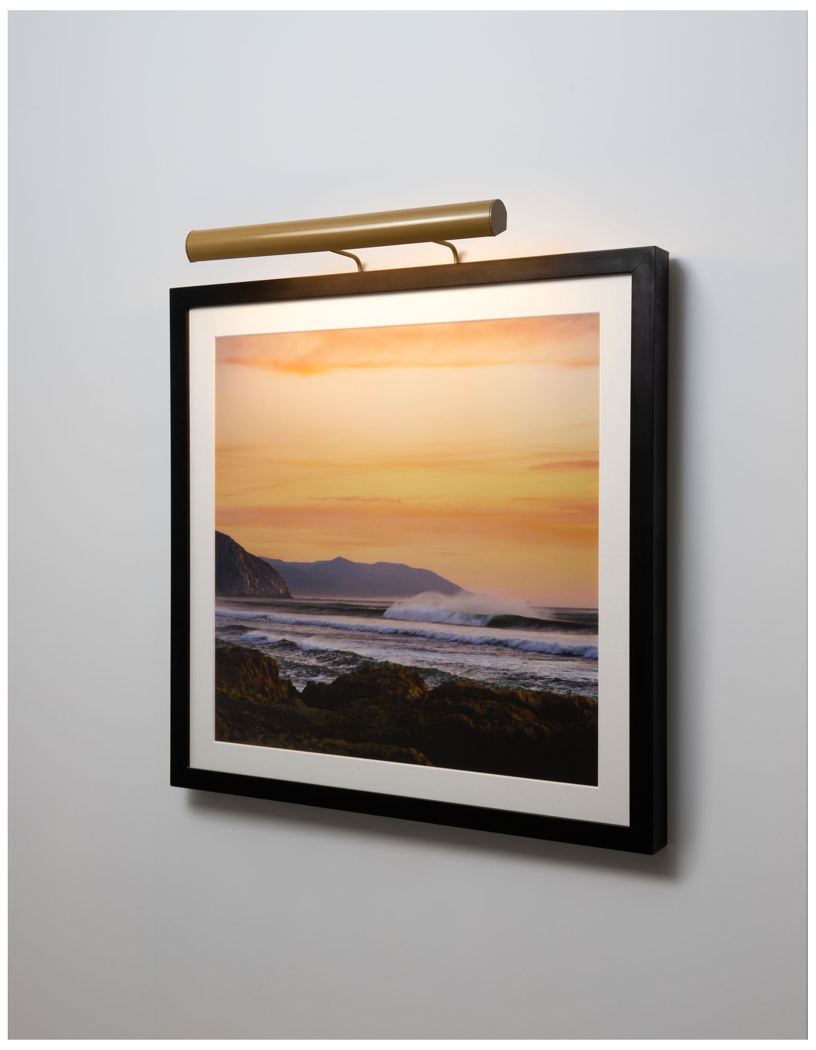 Image 2 48"W Gold Round Standard Mount 2700K 120V Dimmable LED Picture Light more views