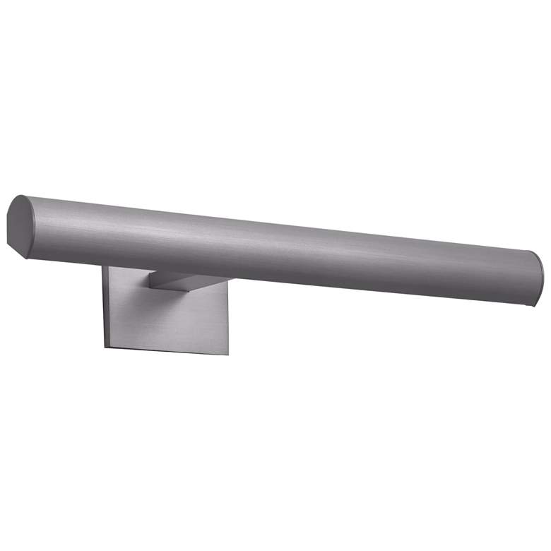 Image 1 48"W Satin Nickel Round Profile Square Canopy 2700K Plugin LED Art Lig