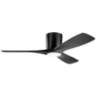 48" Kichler Volos Satin Black Hugger LED Ceiling Fan with Wall Control