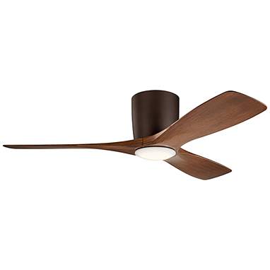 48" Kichler Volos Satin Bronze LED Ceiling Fan with Walnut Blades