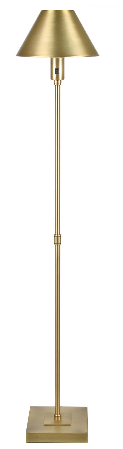 Image 2 48" Metal Floor Lamp with Gold Tapered Drum Shade more views