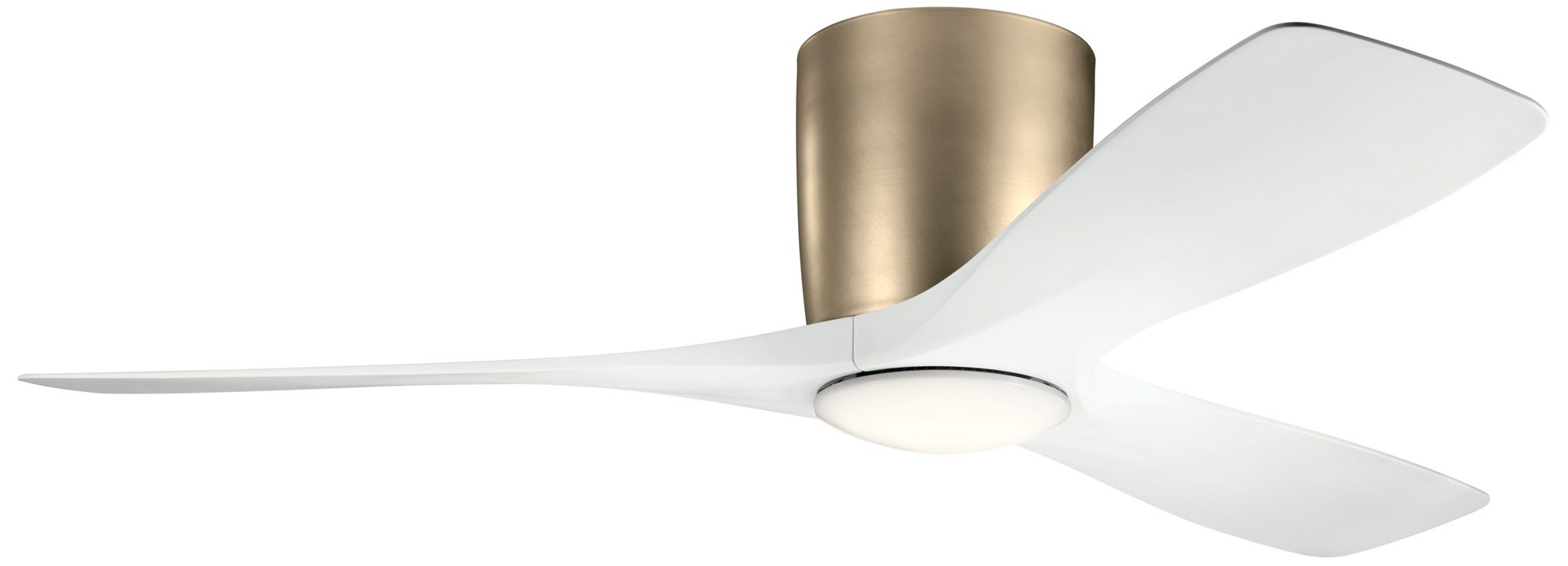 Image 2 48" Volos 3-Blade Champagne Bronze Ceiling Fan with Matte White Blades