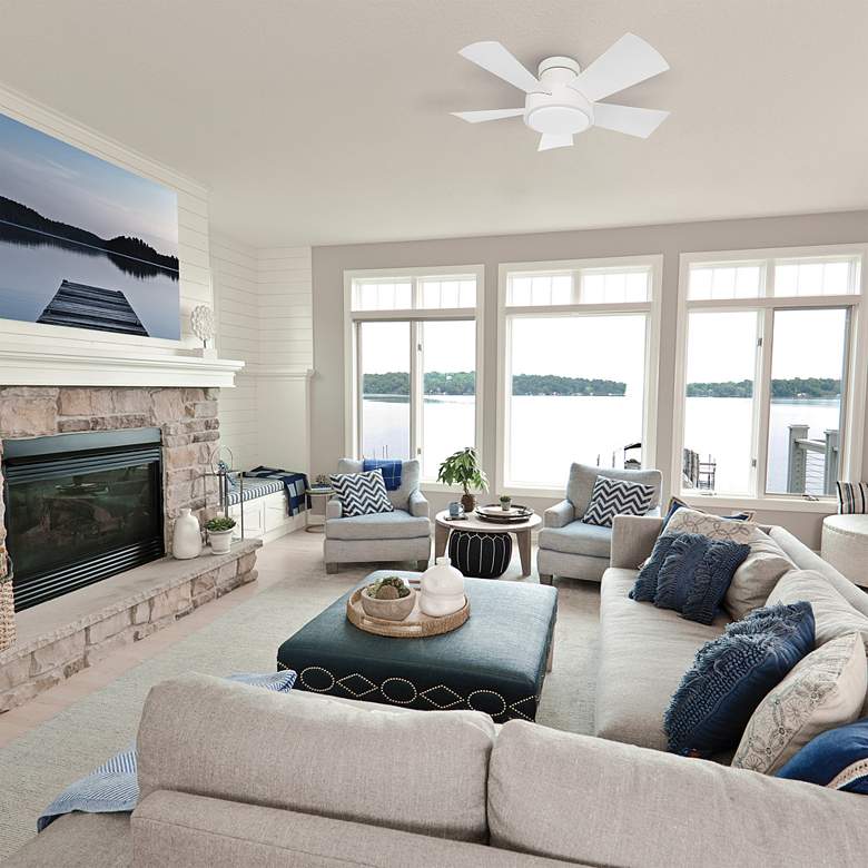 Image 1 38" Modern Forms Vox Matte White LED Smart Ceiling Fan in scene