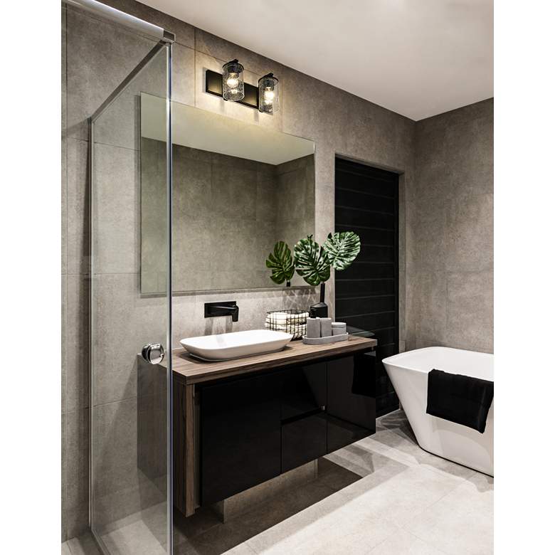Image 1 Z-Lite Beckett 2 Light Vanity in Matte Black in scene