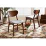 Baxton Studio Katya Gray Fabric Dining Chairs Set of 2 in scene