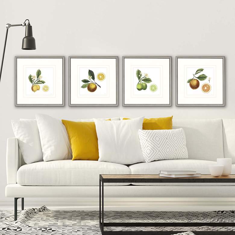 Image 1 Classic Citrus 22 inch Square 4-Piece Framed Wall Art Set in scene