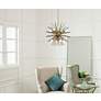 1_Timber 20" Wide Brass and Black 8-Light Sputnik Pendant in scene