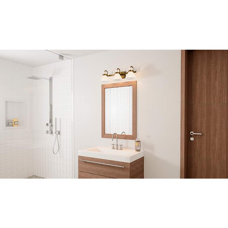 Image 1 Quoizel Regency 25" Wide Weathered Brass 3-Light Bath Light in scene
