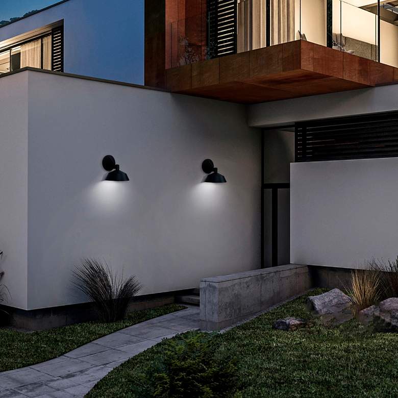 Image 1 Rockport 11"H x 10.5"W 1-Light Outdoor Wall Light in Black in scene