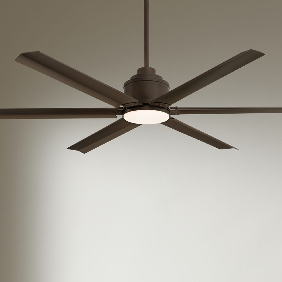 Image 1 65" Casa Vieja Ultra Breeze Bronze LED Wet Ceiling Fan with Remote in scene