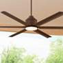 1_65" Casa Vieja Ultra Breeze Bronze LED Wet Ceiling Fan with Remote in scene