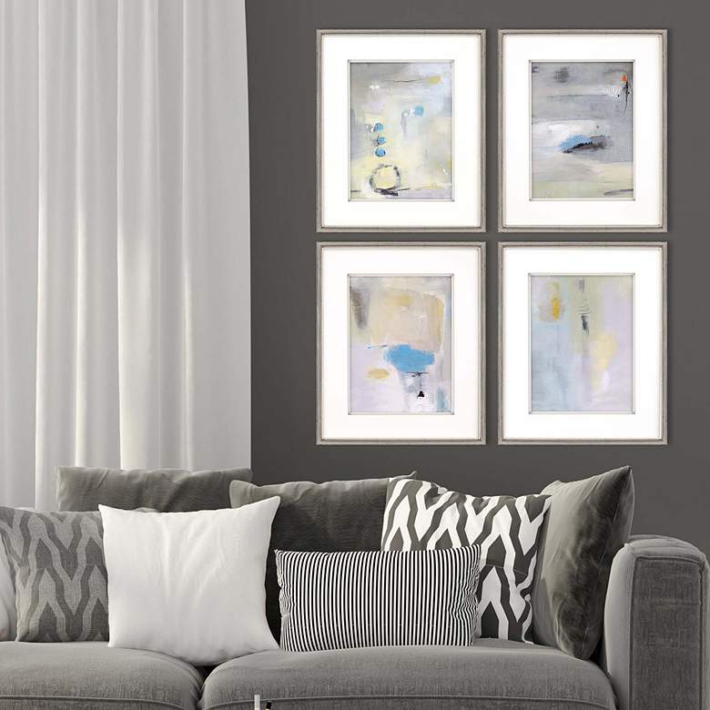 Image 1 In Slow Motion 24" High 4-Piece Framed Giclee Wall Art Set in scene