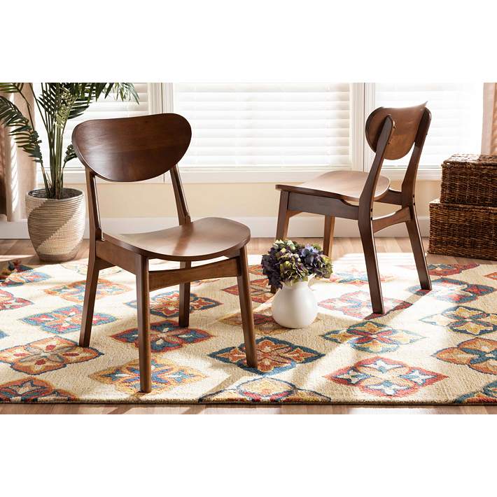 Baxton Studio Katya Walnut Brown Dining Chairs Set of #488K0