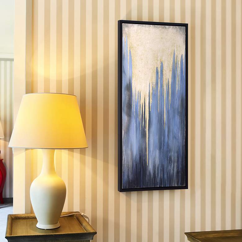 Image 1 Snowy Drip 1 48"H Textured Metallic Framed Canvas Wall Art in scene