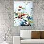 Abstract Floral 49"H Framed Giclee Hand-Finished Wall Art in scene