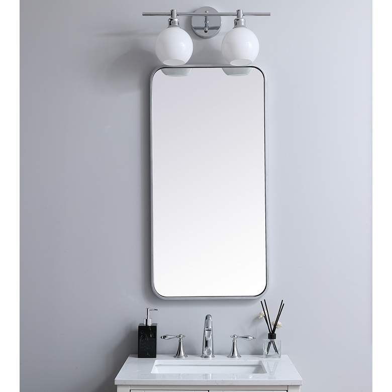 Image 1 Evermore Silver Metal 18" x 36" Rectangular Wall Mirror in scene