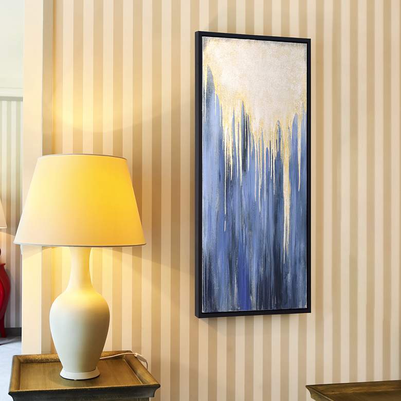 Image 1 Snowy Drip 2 48"H Textured Metallic Framed Canvas Wall Art in scene