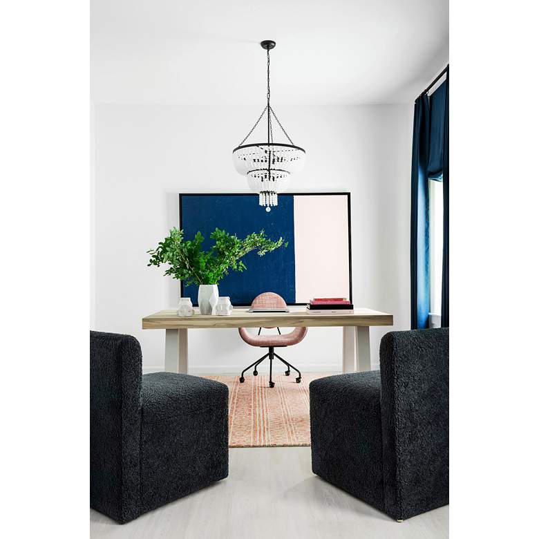 Image 1 Rylee 24 3/4" Wide Matte Black 8-Light Waterfall Chandelier in scene
