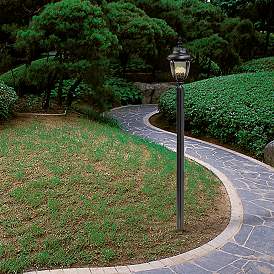 Image1 of Bellagio Collection 24 1/2" High Black Outdoor Post Light in scene