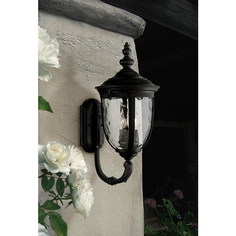 Image 1 Bellagio 21" High Black Upbridge Outdoor Wall Light in scene