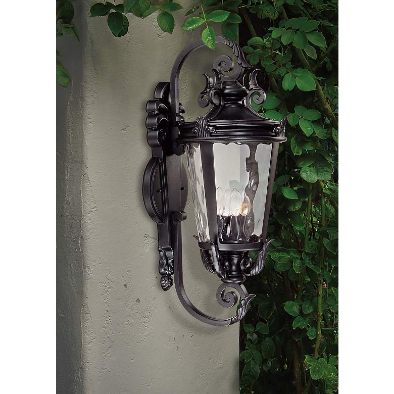 Image 1 Casa Marseille 31" High Black Traditional Large Outdoor Wall Light in scene