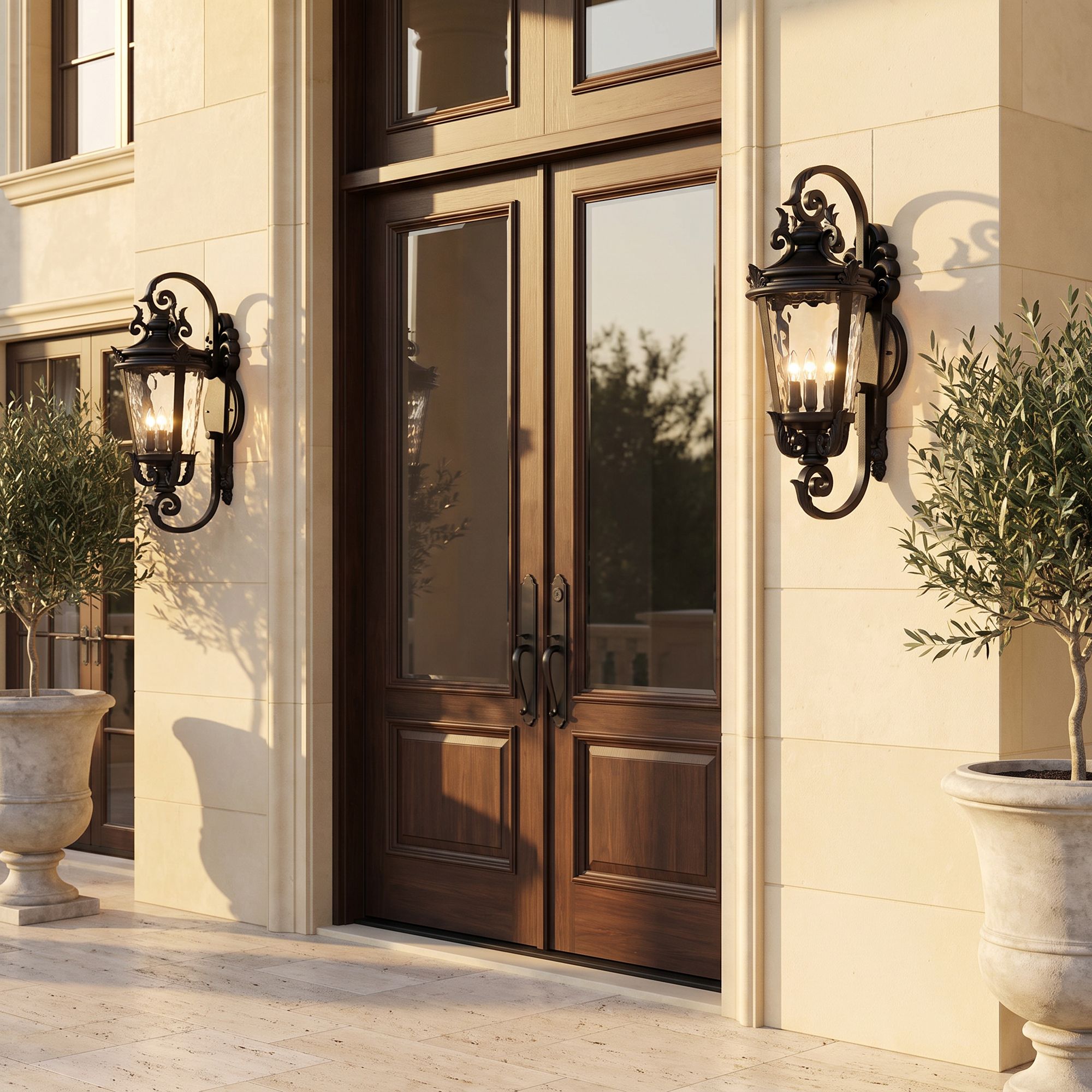Image 1 Casa Marseille 31" High Black Traditional Large Outdoor Wall Light in scene