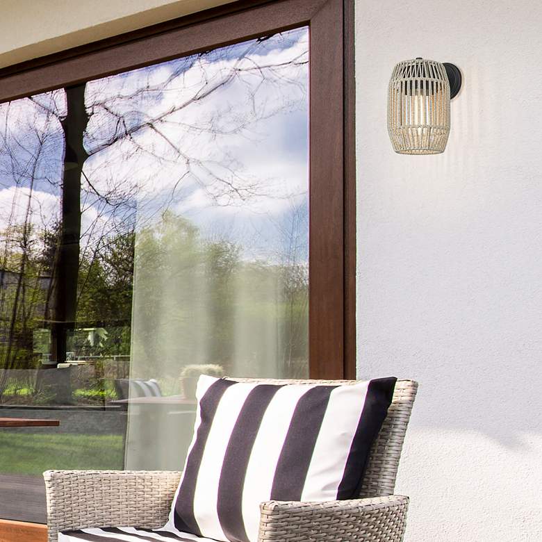 Image 1 Golden Lighting Seabrooke 12 3/4" High Summer Sands Outdoor Wall Light in scene