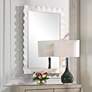 Thumbnail1 of Haya Semi-Gloss White 28 1/4" x 40" Rectangular Wall Mirror in scene
