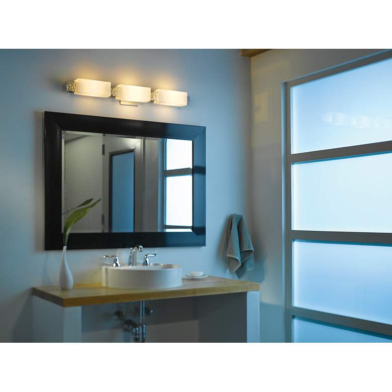 Image 1 Hubbardton Forge Lapas 20.3" Wide Black 3-Light Bath Vanity Light in scene