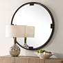 1_Cornelia Dark Bronze 42 1/2" Round Oversized Wall Mirror in scene