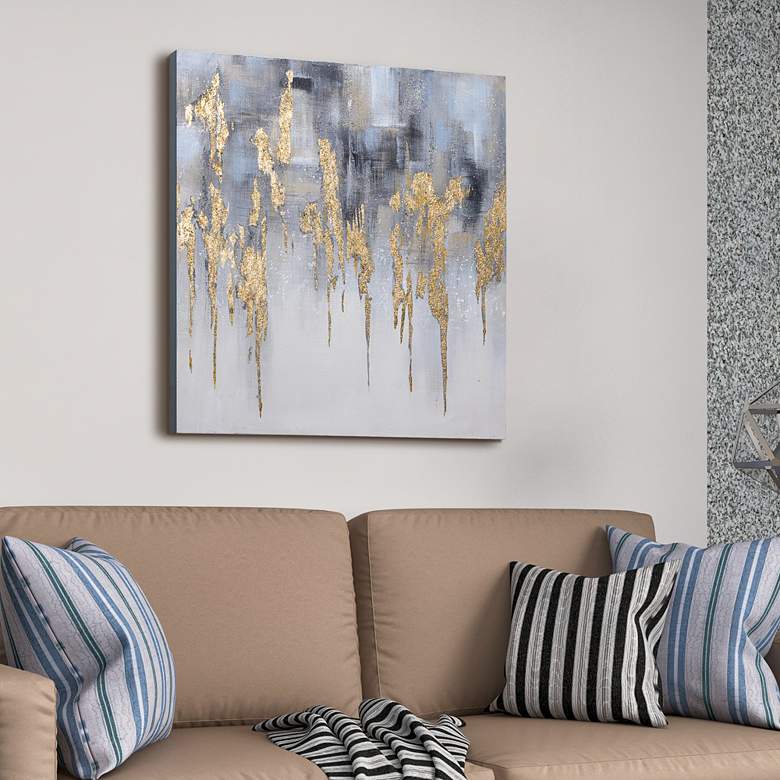 Image 1 Golden Lighting 1 36" Square Metallic Canvas Wall Art in scene