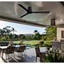 Thumbnail1 of 60" Minka Aire Simple Flush Coal Black Outdoor Hugger Ceiling Fan in scene