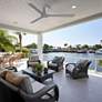 1_60" Minka Aire Simple Flush Gray Outdoor Hugger Ceiling Fan in scene