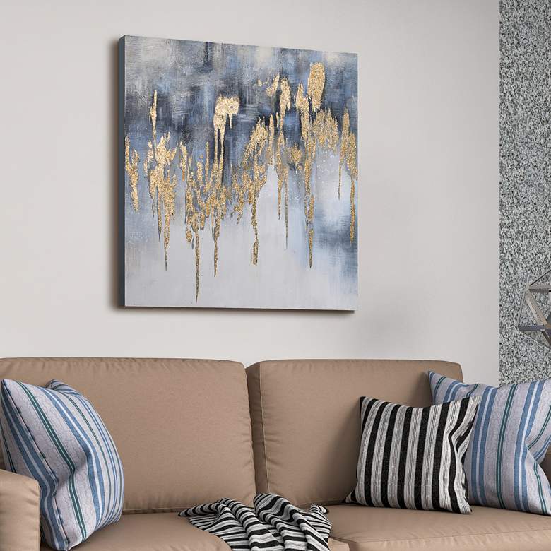Image 1 Golden Lighting 2 36" Square Metallic Canvas Wall Art in scene