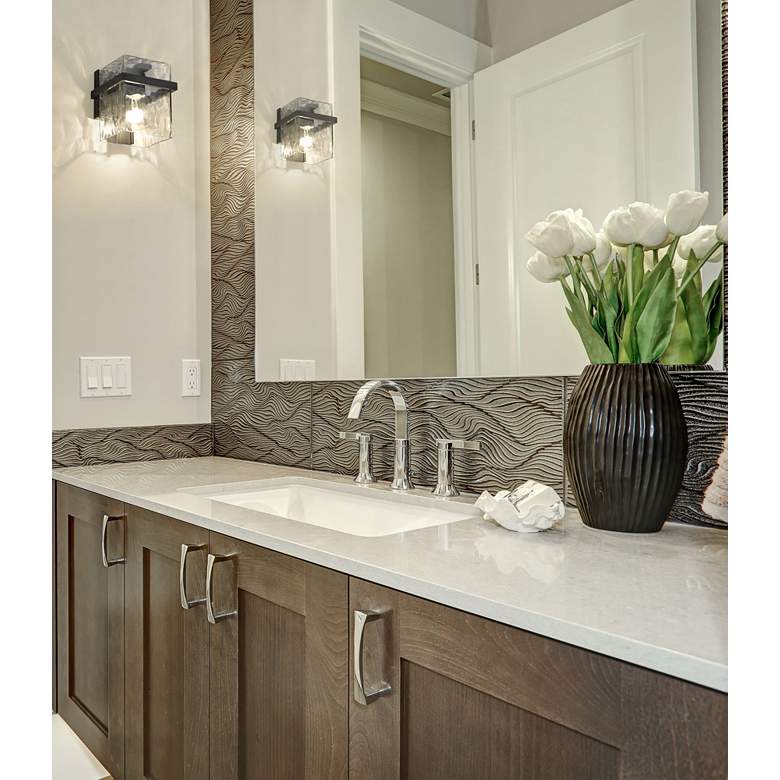 Image 1 Bennington 7" High Matte Black Wall Sconce in scene