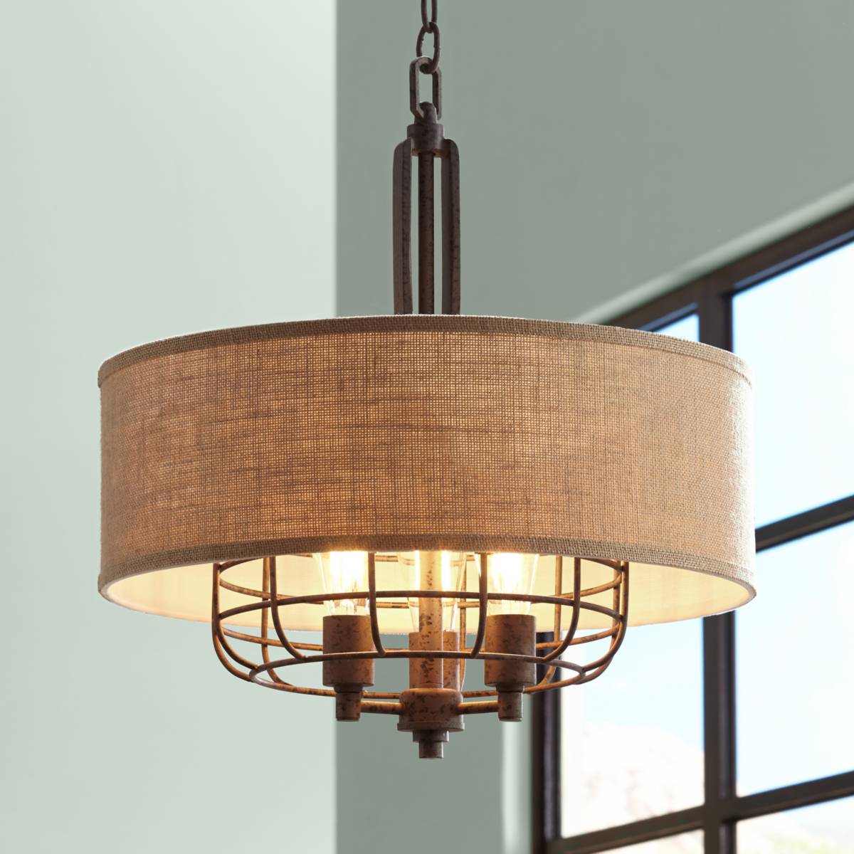 Drum Chandeliers - Barrel Shade, Drum Chandelier Designs | Lamps Plus