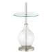 Color Plus Ovo 59&quot; Clear Glass Fillable Tray Table Floor Lamp