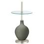Pewter Green Ovo Tray Table Floor Lamp
