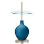 Mykonos Blue Ovo Tray Table Floor Lamp