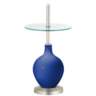Dazzling Blue Ovo Tray Table Floor Lamp