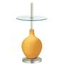 Marigold Yellow Ovo Tray Table Floor Lamp