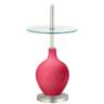 Color Plus Ovo 59&quot; Eros Pink Tray Table Floor Lamp