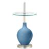 Secure Blue Ovo Tray Table Floor Lamp